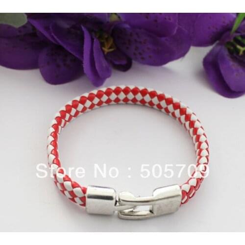 FREE SHIPPING 5pcs Leather Hook Clasp Bracelets 20cm #22504 -#22507