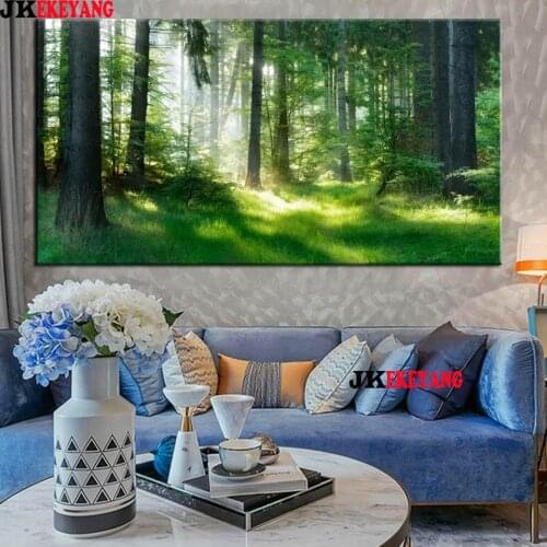 Large 5D Diy diamond painting Forest, sunny, grass Diamond Mosaic Rhinestone Diamond Embroidery cross stitch Y4422