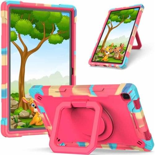 Kids Shockproof Cover for Samsung Galaxy Tab A7 SM-T500 SM-T505 Portable Handle Hand Holder Casing with Shoulder Strap