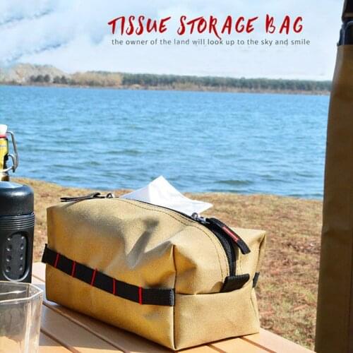 Tissue Box Holder Waterproof Napkin Paper Tissue Storage Bag Outdoor Toilet Paper Holder for Camping Hiking Picnic Oxford Cloth