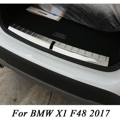 For BMW X1 f48 2016 2017 304 Stainless Rear Bumper Inner Sill Plate Protector Cover Trim Stickers Car accessories
