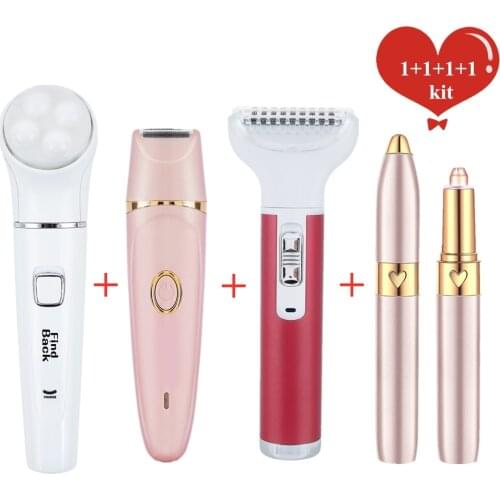 7 IN 1 Waterproof Multi-Part Trim Smooth and Painless Lady Electric Shaver Facial Epilator Eyebrows trimmer For Ladys Depilador