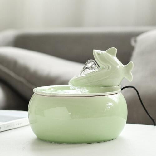 Ceramic Fish Water Fountain Indoor For Cats Cat Water Fountain Dog Drinking Bowl Automatic Cat Water Drinking Dispenser Pet Bowl
