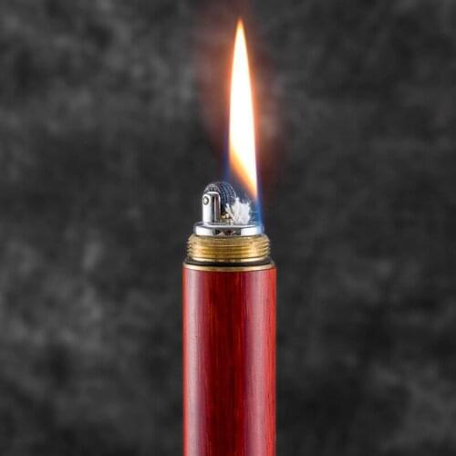 Red Sandalwood Top Decompression Handle Piece Creative Sandalwood Gift Kerosene Lighter Torch Lighter Smoking Accessories