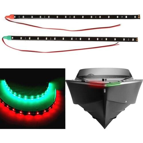 Mayitr 2017 New 2x 12 inch Car Boat Navigation 12 LED Light Red & Green 12" Waterproof Marine LED Strips