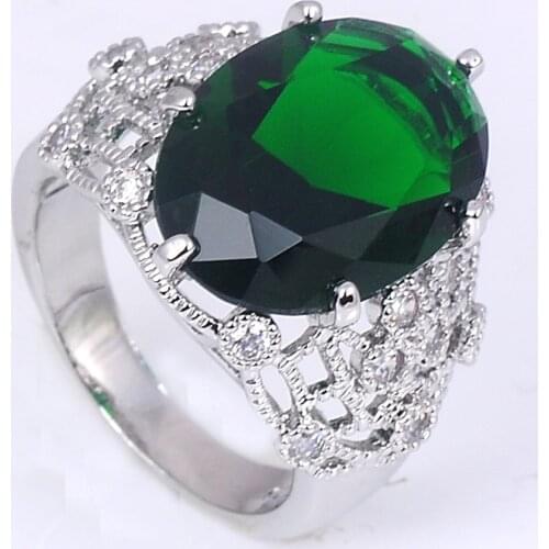 Fashion Woman Oval Cut Zircon Jewelry Wedding Engagment Ring Party Rings Size6 7 8 9 10