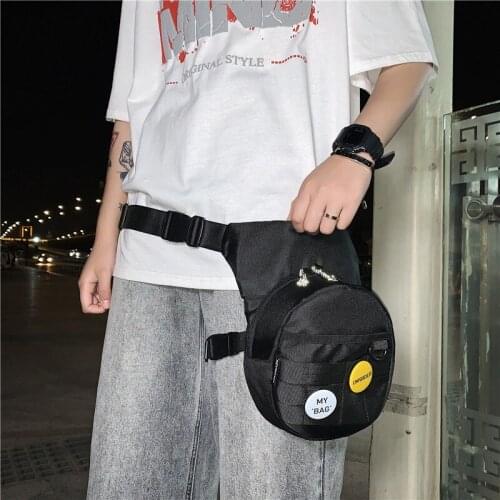 Men Crossbody Bag Fashion Young Boys Waist Bags Nylon Reflective Outdoor Casual Male Chest Bag Fashion Tactical Satchels