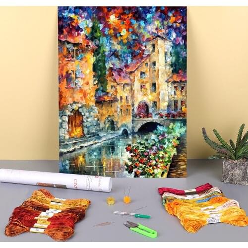 The Window To The Past Pre-Printed 11CT Cross-Stitch Complete Kit Embroidery DMC Threads Craft Hobby Handicraft Design