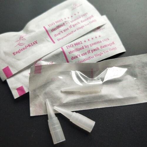 50pcs 1RL Permanent Makeup Individual Package Needle Tips Plastic Traditional Tattoo Machine 1R Needle Caps
