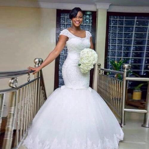 New Stunning Pleated African Mermaid Wedding Dress Amazing Backless Wedding Gowns Custom Made Bridal Dresses