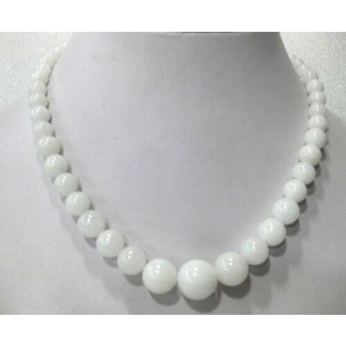 Charming 6-14mm white natural stone necklace