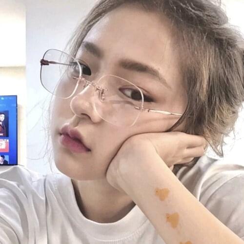 Blue Light Blocking Glasses Cute Anti Eye Strain Rimless Fashion Glasses For Reading Play Computer LL@17