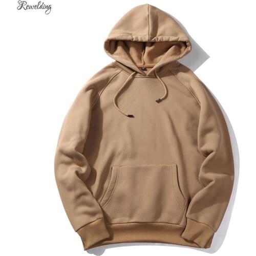 Autumn Winter Solid Color Hoodies Men Fleece Long Sleeve O-neck Mens Sweatshirt Skateboard Hip Hop Streetwear Lovers Hoody Coat