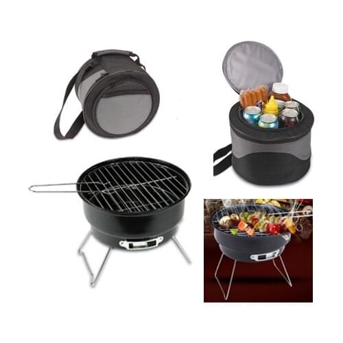 Outdoor Mini BBQ Grill Portable Charcoal BBQ Grill Couple Family Party Camping Barbecue Roasting Brazier Cooking Tools With Shou