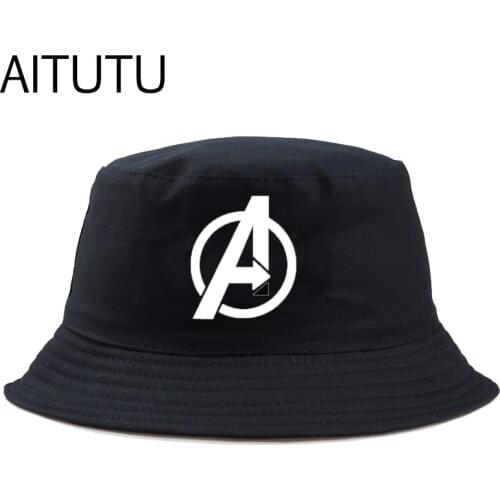 Summer Fisherman Hat Reversible Cartoon Bucket Hats For Women Men Street Hip Hop Bucket Cap super hero Print panama Fishing Hat