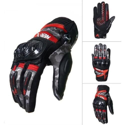 2020 New NERVE Full Finger Motorcycle gloves Knight racing locomotive Motorbike Glove carbon fiber TPU Protective touch screen