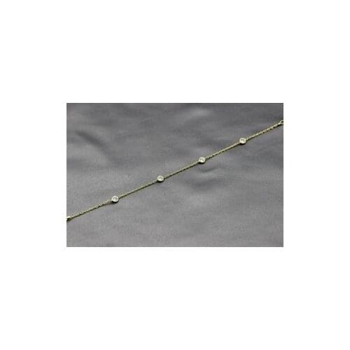 Zircon Stone Gold Plated Chain Bracelet