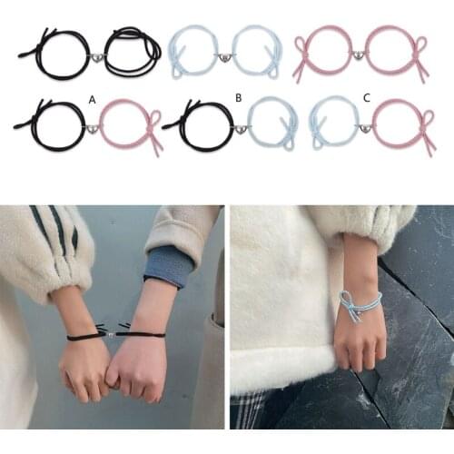 Q39C Magnetic Cartoon Girlfriend Couple Summer Elastic Rope Hand Rope Female Cute Ins to Send Boyfriend Net Red Bracelet