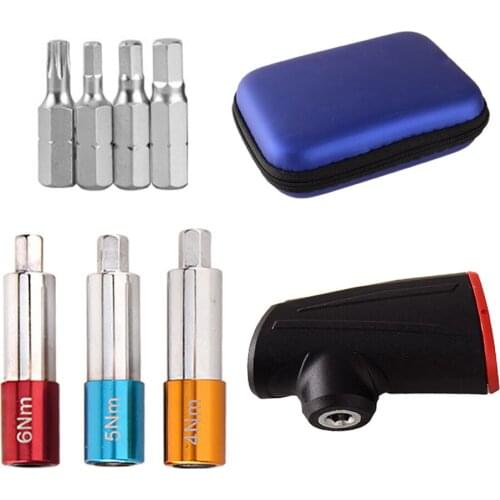 1/4 Inch Bits Interface Steel T Type Fixed Torsion Wrench Bits Combination Bicycle Repair Kit 4Nm 5Nm 6Nm Torsion Connection Bar
