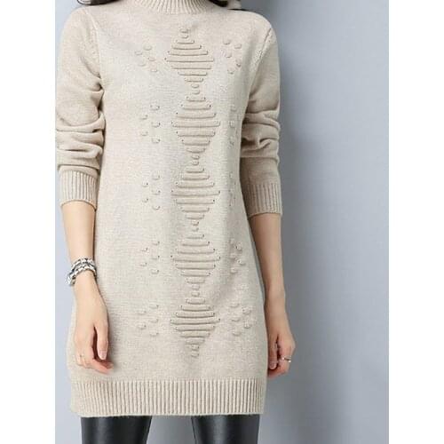 2019 Women Autumn Winter Sweater Long Sleeve Female casual Long Sweaters Solid Color Womens Jumper Pullover