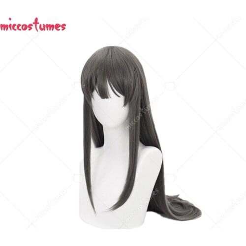 Rascal Does Not Dream of Bunny Girl Senpai Sakurajima Mai Dark Gray Long Cosplay Wig