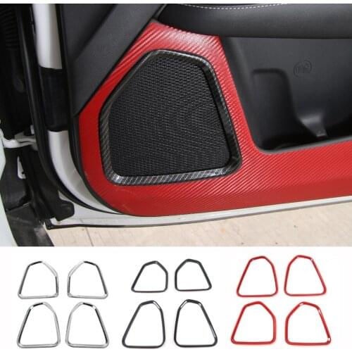 YCCPAUTO 4Pcs/Set ABS Car Interior Decoration Door Sound Speaker Frame Trim Sticker Cover For Jeep Compass 2017-2020