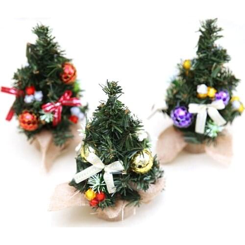 1pc Mini Christmas Tree Cute Plastic Small Xmas Pine Trees Xmas Home Party Desk Table Decorations Ornaments Supplies Gifts