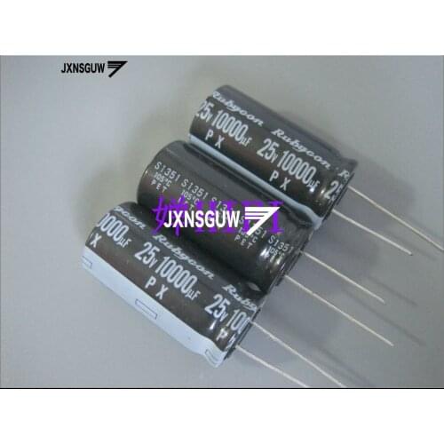10PCS NEW RUBYCON PX 25V10000UF 18X35MM Aluminum electrolytic capacitors 10000uF/25v 105 degrees 10000UF 25V
