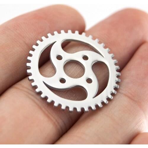 100pcs DIY jewelry necklace charms wheel gear pendants polished Pendant stainless steel wholesale price Pendants