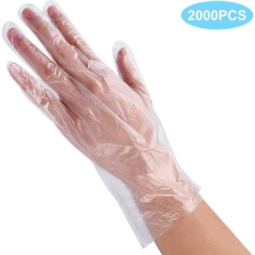 2000PCS Disposable Gloves Non-toxic Plastic Clear Gloves Food Handling Gloves Dishwashing Gloves PET Garden Gloves
