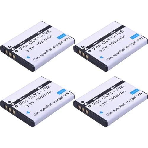 4Pcs LI-70B Li-70B Li 70B Battery for Olympus VG110 VG120 VG-160 X-940 D-715 FE-4020 FE-4040 VG-140 VR-130 FE4020 FE4040 Camera
