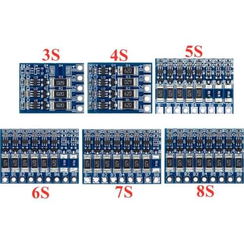 5S 21V 4.2V Balance Function Protection Board 68mA 5S Li-ion Lipo Battery Lithium 18650 Batteries Balanced 3S 4S 5S 6S 7S 8S