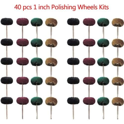 40Pcs 1" 25mm Abrasive Wheel Buffing Polishing Wheel Set For Dremel Rotary Tool