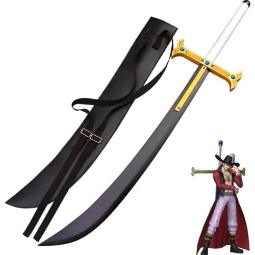 One Piece Cosplay Props Dracule Mihawk Weapons Wooden Sword & Leather Sheath for Cosplay Decorative Halloween Party Carnival