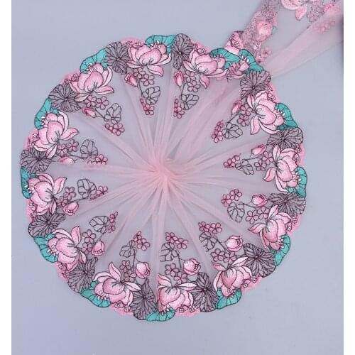 15Yards Floral Lace Trim Fabric for Garment & DIY Craft Supply Vintage Hair Decoration Wide Ribbon