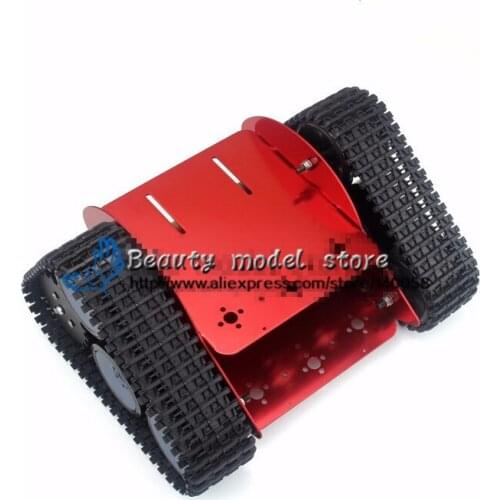 DIY wifi intelligent vehicle robot red Aluminum Tracked robot chassis RC Model tank nylon crawler chassis unassembled