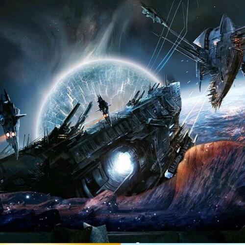 Custom size 3D starry sky universe childrens room office hotel science and technology museum PVC wallpaper mural