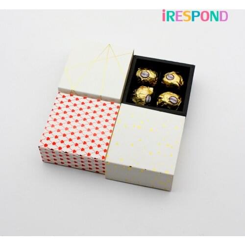 10PCS Small Chocolate Gift Box With Inserts Birthday Cardboard Drawer Box Packaging Wedding Party Favor Paper Candy Bronzing