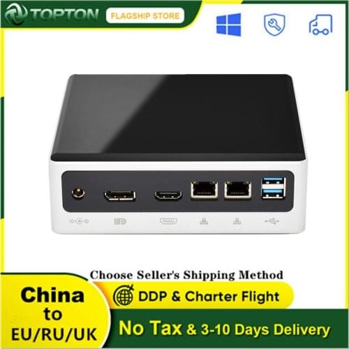 Topton Newest 10th Gen Mini PC Intel i7-10510U i5-10310U 4 Core 2*DDR4 2*Lans M.2 NVMe NUC Computer Win10 Pro WiFi USB-C DP HDMI
