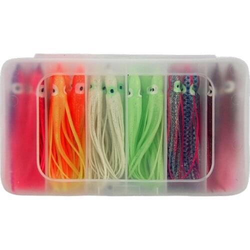 Hyaena 9cm 24pcs/Box Soft Fishing Bait Mixed Color Octopus Artificial Lures For Jigging Fishing Tackle Hook Accessories