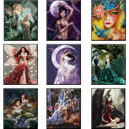 Oil Painting By Numbers Beautiful Fairy Kits Drawing Canvas Hand Painted DIY Angel Pictures Home Wall Decoration Art Unique Gift