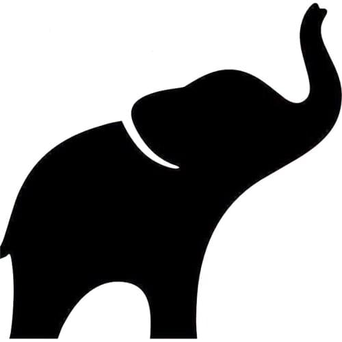 12.9cm*13cm Elephant Funny Car Window Sticker Decal Black/Silver Accessories S6-3456