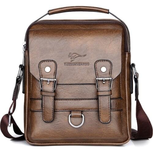 2021 New Kangaroo Luxury Brand Mens Shoulder Bag Vintage Messenger Bag Leather Men Handbag PULeather Crossbody Bags For Men