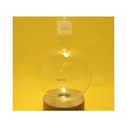 Single Neck,500ml,24/29,Round Bottom Glass Flask,Lab Experiment Botte,1-neck