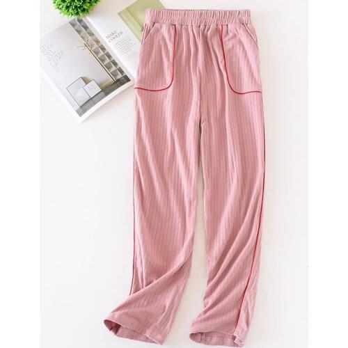 Autumn Cotton Sleeping Pants Female Fresh and Loose Knitted Cotton Lounge Pants Sleep Wear for Women Pajama Bottoms Sleep Pants