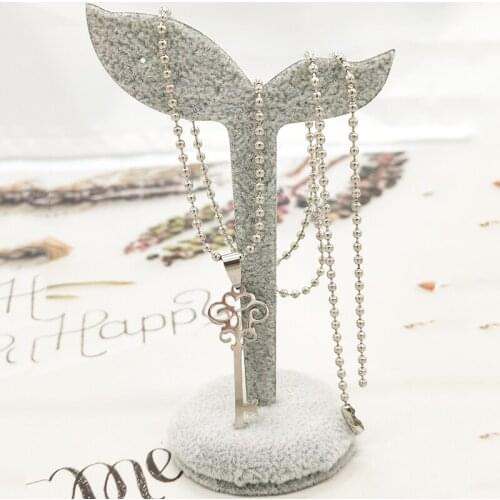 Necklace Stainless Steel Fashion Key Pendant Retro Anime Castle Key Necklace Lady Engagement Party Jewelry Gift Accessories 2021