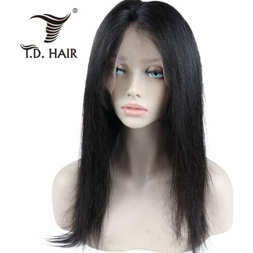TD Brazilian 360 Lace Frontal Wigs Remy Staight Hair Wig 100% Human Hair Lace Wigs With Baby Hair Preplucked For Black Women