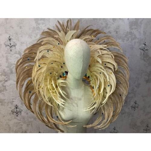 Feather clothing Stage performance catwalk carnival Headdress flower pubs party Mens wear womens clothing