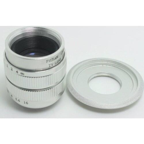 Silver FUJIAN 35mm F1.7 CCTV TV Movie lens + C Mount for Olympus Micro 4/3 m4/3 EP3 EP5 EPL1 EPL2 EPL3 EPL5 EPM1 OM-D EM5 EM10