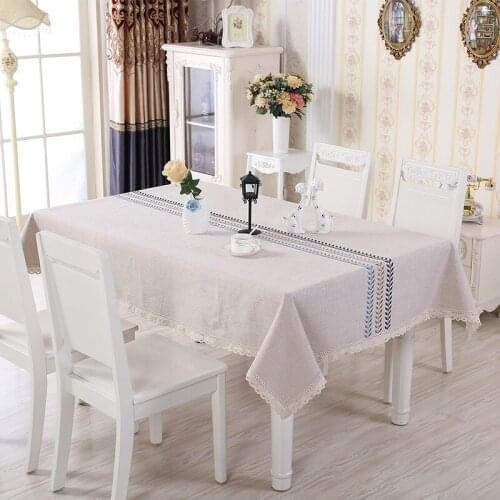 Nordic Cotton and Linen Household Table Cloth Coffee Table Table Cloth Embroidery European Table Cloth Thickened Table Cloth